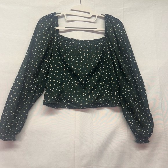 Abercrombie | Dark Green Smocked Back Shirt | 3/4 Sleeve | size M - Picture 1 of 7